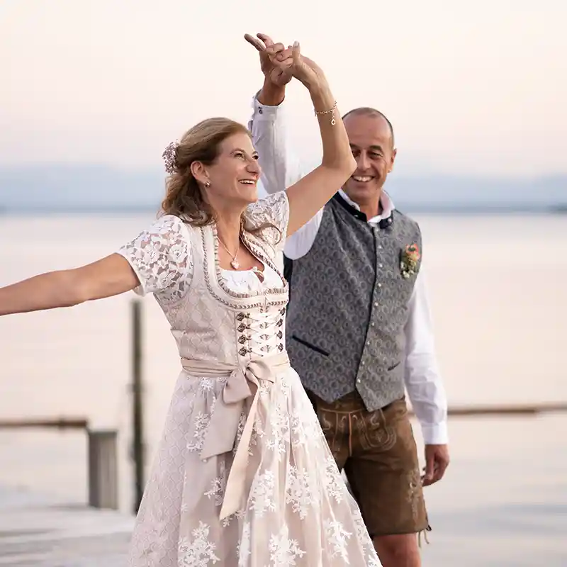 Brautpaar tanz am Starnberger See